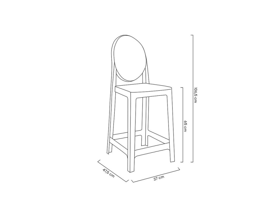 Krzesło barowe VICTORIA 65 cm transparentne - King Home